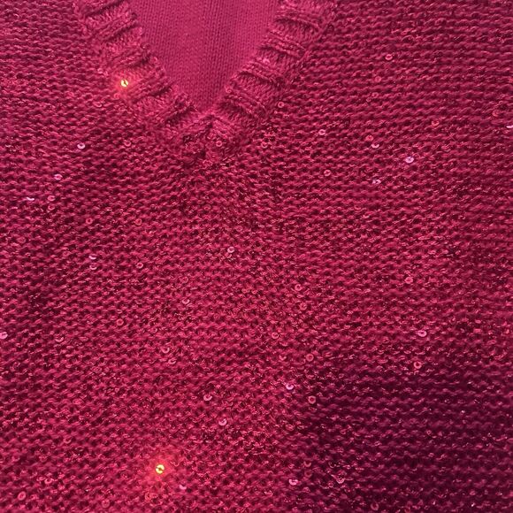 Holiday Sweater Charter Club Size XL Red Sequins Sparkles Christmas New Year's - Picture 12 of 13